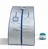 Kawachi Portable Steam Sauna, Personal Sauna Box SS Frame with Plastic Stool, Sauna Tent Saunas for Home Spa, 1.5L & 750W Steam Generator with Protection, Steam Sauna -I143- Silver