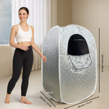 Kawachi Portable Steam Therapy Sauna Bath Can Relieve Fatigue, Lose Weight for Health and Beauty Spa at Home- i137-Silver-IP