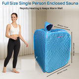 Kawachi Portable Steam Therapy Sauna Steam Bath Cabin Without Steam Generator - i136-Sky Blue-IP