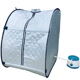 Kawachi Portable Steam Sauna Bath with 1.5L Steam Generator, 750W Power, Personal Home Spa for Full Body Detox Therapy and Relaxation i76-Silver Grey