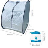 Kawachi Portable Steam Sauna Bath with 1.5L Steam Generator, 750W Power, Personal Home Spa for Full Body Detox Therapy and Relaxation i76-Silver Grey
