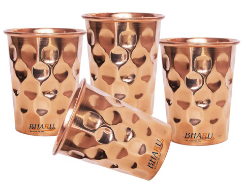 Bharu diamond Copper glass  ( Pack of 4)