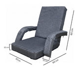 Kawachi Premium Linen Fabric 5-Angle Adjustable Folding Recliner Backrest Floor Chair with Handle – Ergonomic Meditation, Yoga, Pooja, Gaming & Relaxing Chair