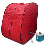 Kawachi Portable Steam Therapy Sauna Bath for Health and Beauty Spa at Home- i138-Red-CP