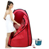 Kawachi Portable Steam Sauna Bath for Home Full Body Personal Sauna at Home Spa with 2 L 1000W Steam Generator- i139-Reddish Maroon-CP