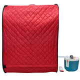 Kawachi Portable Steam Therapy Sauna Bath for Health and Beauty Spa at Home- i138-Red-CP