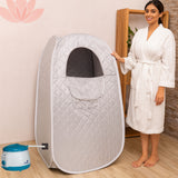 Kawachi Portable Steam Therapy Sauna Bath Can Relieve Fatigue, Lose Weight for Health and Beauty Spa at Home- i137-Silver-IP