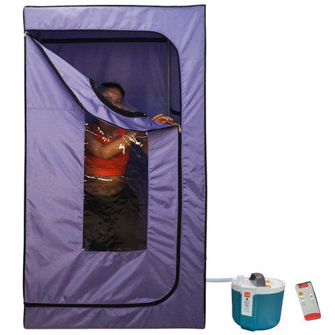 Kawachi Portable Steam Sauna Bath for Health and Beauty | Foldable Detox Spa with 2L Steam Generator | Home Use for Weight Loss, Skin Glow, Stress Relief & Relaxation- i141-Light Violate-CP