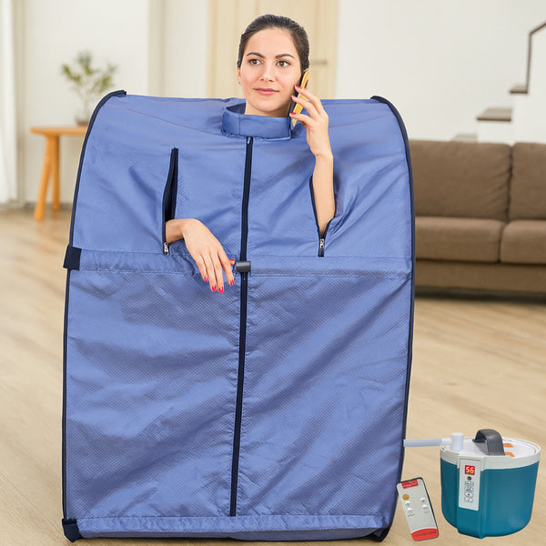 Kawachi Portable Steam Therapy Sauna Bath Single Layer for Health and Beauty Spa at Home- i140-Violet-CP