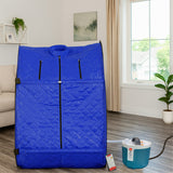 Kawachi Portable Steam Therapy Sauna Bath for Health and Beauty Spa at Home - i138-Blue-CP