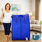 Kawachi Portable Steam Therapy Sauna Bath for Health and Beauty Spa at Home - i138-Blue-CP