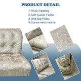 Kawachi 2 Person Covertible Floor Sofa Chair with Back Support, 5-Position Adjustable Recliner, Foldable Sleeper Lounge for Living Room, Gaming, Reading, Beige-KW126