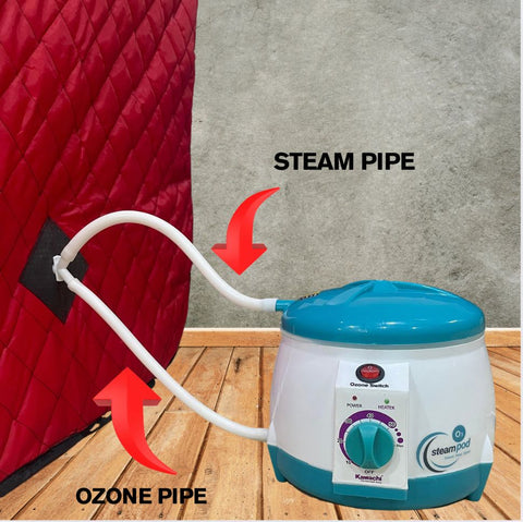 Kawachi Portable Ozone Steam Therapy Ozone Sauna Bath for Health and Beauty Spa at Home (Ozone Sauna Red)- I133