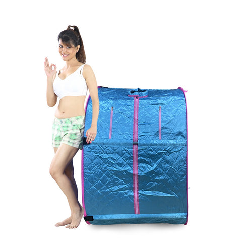 Kawachi Portable Steam Cabin for Steam Sauna Therapy for Slimming and Beauty. (Steam Generator not provided)- i79-Saphire Blue