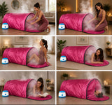 Kawachi Portable Steam Sauna Bath with Sleeping Posture to treat Old Aged / Paralytic Patients / Disable in Ayurvedic Panchkarma Therapy I68-Pink