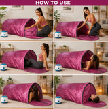Kawachi Portable Steam Sauna Bath with Sleeping Posture to treat Old Aged / Paralytic Patients / Disable in Ayurvedic Panchkarma Therapy I68-Pink