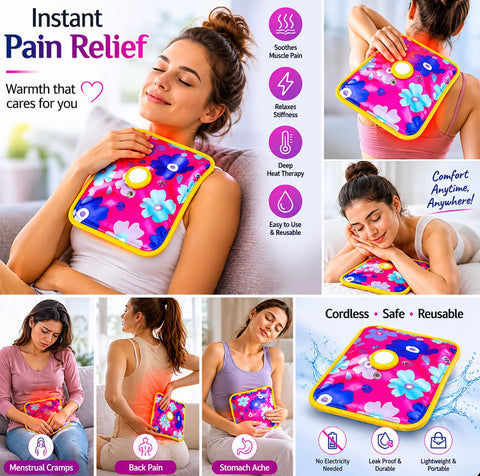 Kawachi Electric Rechargeable Heating Hot Water Gel Pad Bag for Full Body Joints Pain Relief