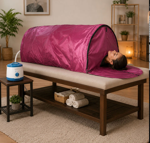 Kawachi Portable Steam Sauna Bath with Sleeping Posture in Ayurvedic Panchkarma Therapy - I-68