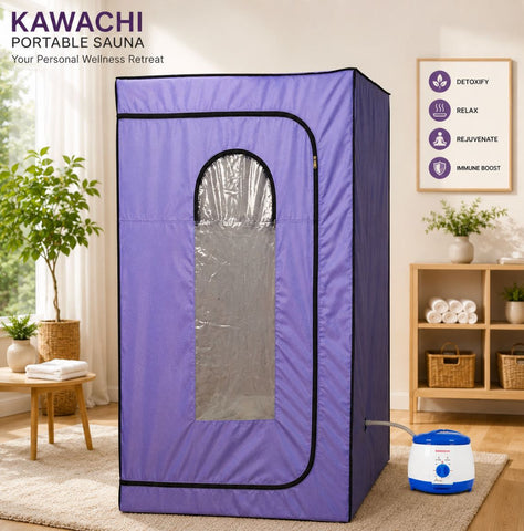 Kawachi Portable Steam Sauna Bath for Home Full Body Personal Sauna at Home Spa with 1.5L 750W Steam Generator, 60 Minute Timer i125