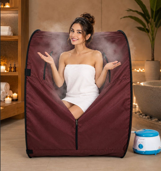 Kawachi Portable Steam Sauna Bath for Health and Beauty Spa at Home Chocolate Brown