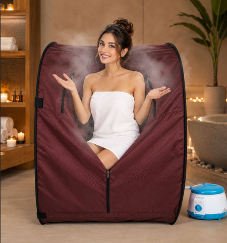 Kawachi Foldable Steam Sauna Bath with Single Layer Heat Resistant Cabin for Beauty Spa