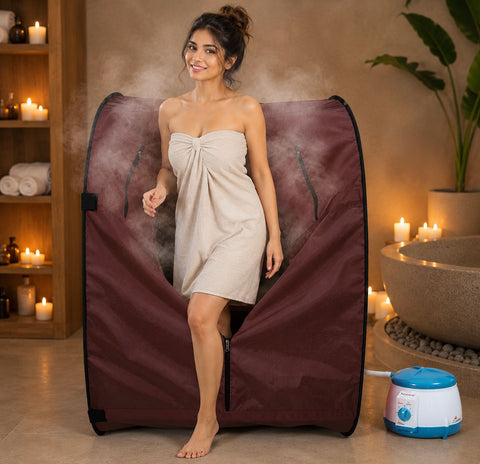 Kawachi Foldable Steam Sauna Bath with Single Layer Heat Resistant Cabin for Beauty Spa