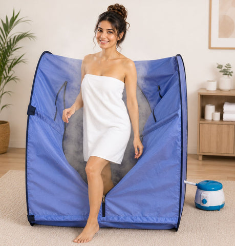 Kawachi Portable Steam Sauna Bath for Health and Beauty Spa at Home Light Violet