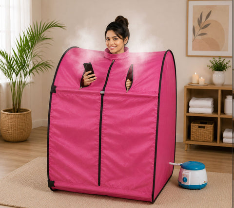 Kawachi Portable Steam Sauna Bath Panchkarma Swedan Machine for Health and Beauty Spa at Home Pink