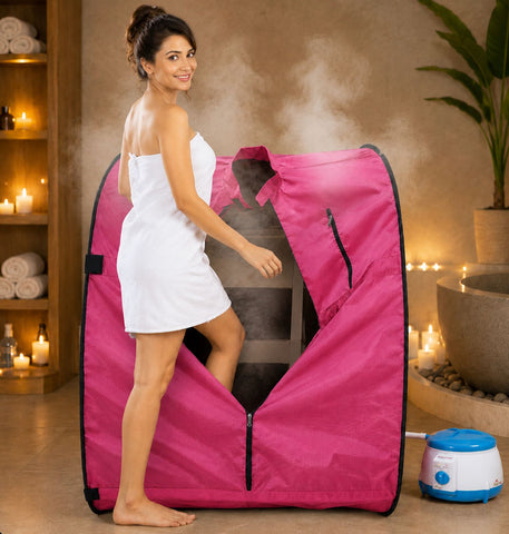 Kawachi Portable Steam Sauna Bath Panchkarma Swedan Machine for Health and Beauty Spa at Home Pink