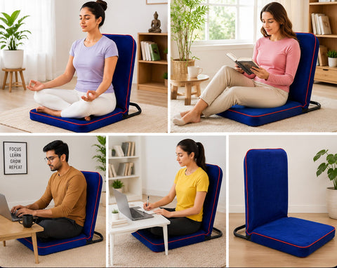 Kawachi Right Angle Back Support Portable Relaxing Folding Yoga Meditation Floor Chair