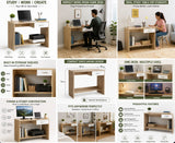 Kawachi Computer Study Table for Students & Home Office | Laptop Desk with Storage Shelf | Engineered Wood Writing Table Workstation for Work From Home, Study, Office & Desktop Computer (KW141-Beige-WD)