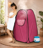 Kawachi Portable Steam Sauna Bath for Home Full Body Personal Sauna at Home Spa with 1.5L 750W Steam Generator, 60 Minute Timer Pink