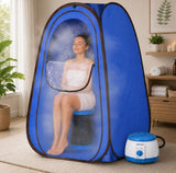 Kawachi Portable Steam Sauna Bath for Home Full Body Personal Sauna at Home Spa with 1.5L 750W Steam Generator, 60 Minute Timer Violet
