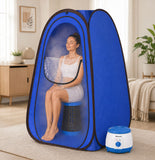 Kawachi Portable Steam Sauna Bath for Home Full Body Personal Sauna at Home Spa with 1.5L 750W Steam Generator, 60 Minute Timer Violet