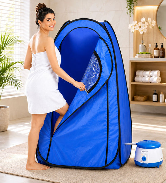 Kawachi Portable Steam Sauna Bath for Home Full Body Personal Sauna at Home Spa with 1.5L 750W Steam Generator, 60 Minute Timer Violet