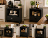 Kawachi Engineered Wood Sofa Side End Bedside Table with Drawer  KW16 Wenge Black