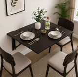 Kawachi Fold Down 3 Seater Wall Mounted Folding Breakfast Dining Table Perfect Addition to Kitchen & Dining Room Wenge Black