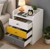 Kawachi Modern Home Bedroom Bedside Table Storage Cabinet with 3 Drawers KW23-White MD