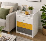 Kawachi Modern Home Bedroom Bedside Table Storage Cabinet with 3 Drawers KW23-White MD