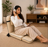 Kawachi Advance Portable & Foldable Relaxing Meditation Chair Folding Back Support Yoga Chair Study, Reading Floor and Pooja Chair -I130 -BEIGE
