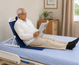 Kawachi Folding Angle Adjustable Back Rest With Bed Chair for Patients Hospital Bed Chair with Back Support Post Surgery use on Bed, Floor KW87-Blue