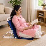 Kawachi Folding Angle Adjustable Back Rest With Bed Chair for Patients Hospital Bed Chair with Back Support Post Surgery use on Bed, Floor KW87-Blue