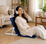 Kawachi Folding Angle Adjustable Back Rest With Bed Chair for Patients Hospital Bed Chair with Back Support Post Surgery use on Bed, Floor KW87-Blue