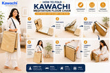 Kawachi Advance Portable & Foldable Relaxing Meditation Chair Folding Back Support Yoga Chair Study, Reading Floor and Pooja Chair -I130 -BEIGE