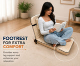 Kawachi Advance Portable & Foldable Relaxing Meditation Chair Folding Back Support Yoga Chair Study, Reading Floor and Pooja Chair -I130 -BEIGE