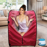 Kawachi Portable Steam Sauna Bath for Health and Beauty Spa at Home Reddish Maroon