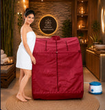 Kawachi Portable Steam Sauna Bath for Health and Beauty Spa at Home Reddish Maroon