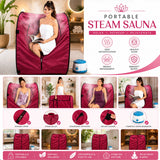 Kawachi Portable Steam Sauna Bath for Health and Beauty Spa at Home Reddish Maroon
