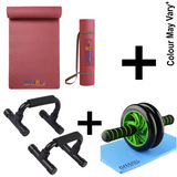 Yoga Mat, Push-Up Bar, Double Abdominal Wheel