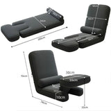 Kawachi Reclining Modern Lounge Lazy Floor Chair-KW123-Grey